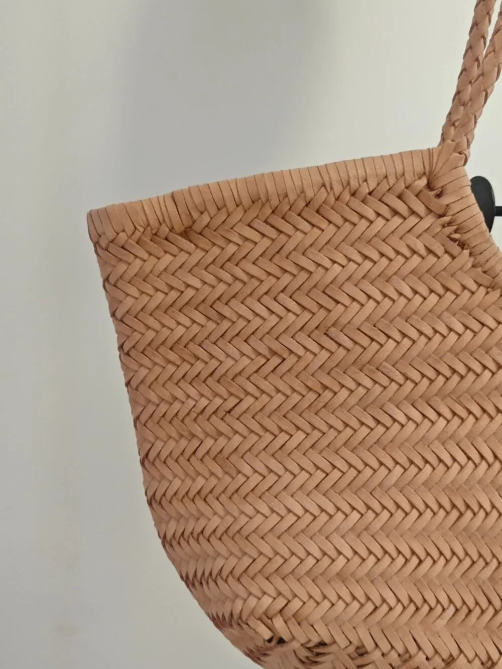 Dragon Diffusion nantucket woven basket bag in sand-sizeHeight: 40cm Width: 24cm - Picture 9 of 10